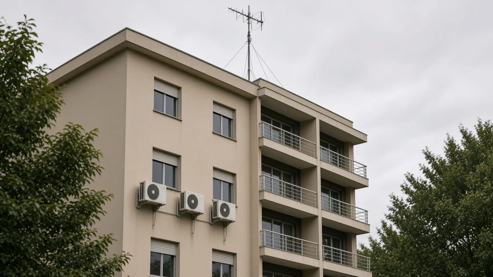 Mastro de antena na cobertura, sem logotipo