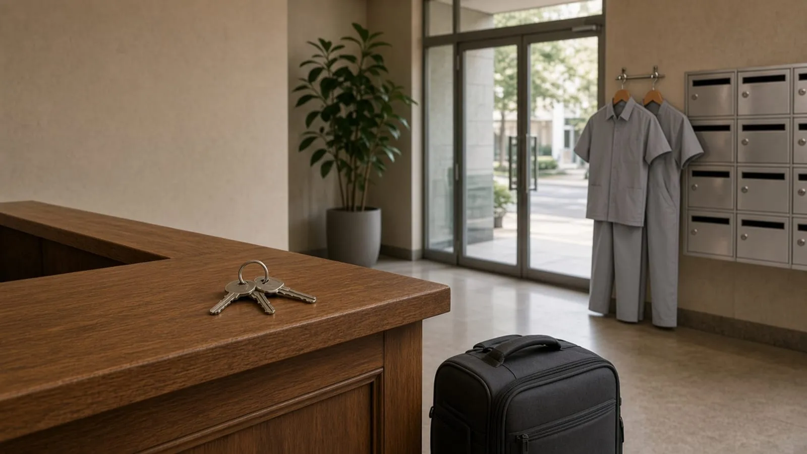 Dois uniformes lisos em cabides separados